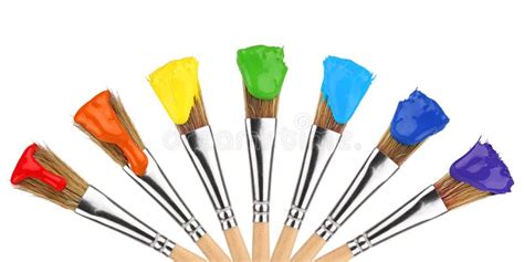 Colored Paint Brushes Stock Photo Image Of Light Green 27927940