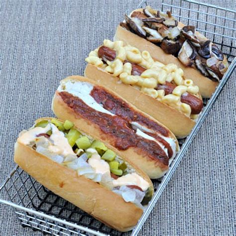 My favorite fancy hot dogs for your hot dog bar. Hot Dog Topping Bar - spabettie