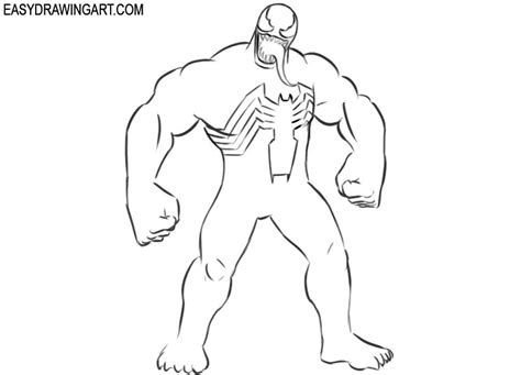 How To Draw Venom Full Body Easy