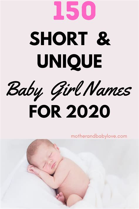 150 Short And Unique Baby Girl Names For 2020 Mother And Baby Love