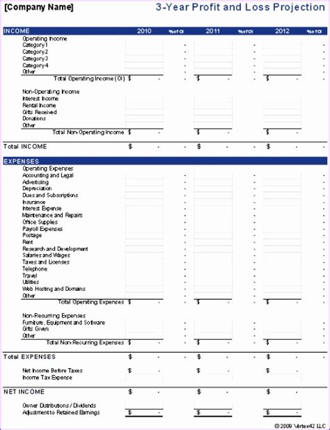 16 ﻿restaurant Profit And Loss Statement Excel Template Free Sample