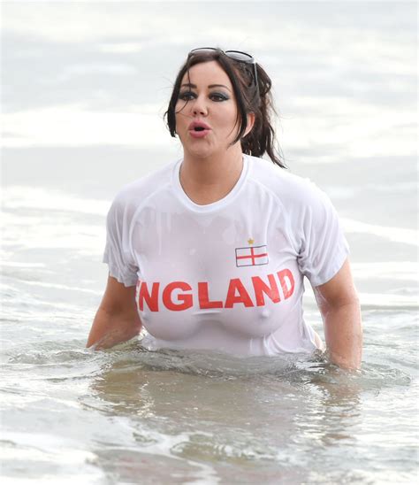 Fancy A Dip A Braless Flashes Her Assets In England T