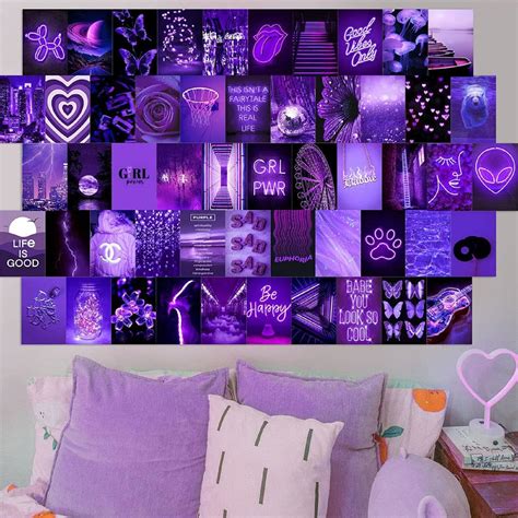 Purple Aesthetic Wall Collage Kit Etsy Wall Collage Decor Iphone My