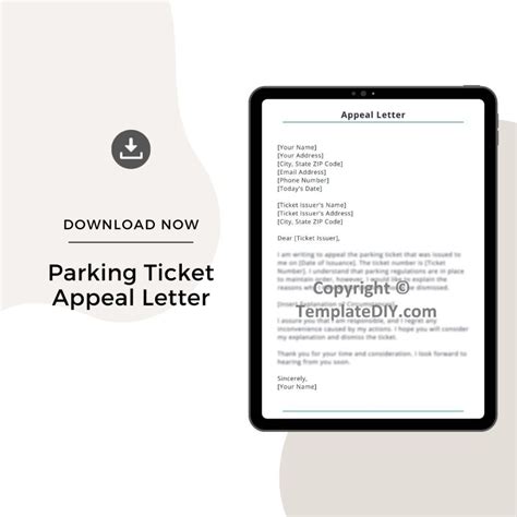 parking ticket appeal letter sample template in pdf and word