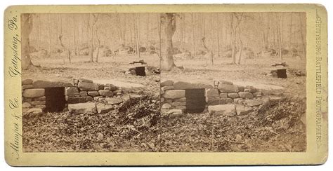 Stereo Card Of Spanglers Spring Gettysburg — Horse Soldier