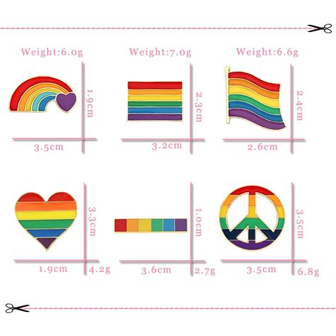 Lgbt Flag Rainbow Heart Brooch Peace And Love Enamel Pins Clothes
