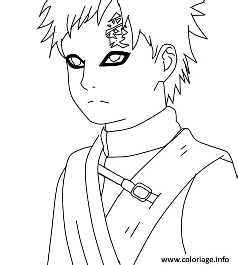 Coloriage gaara from naruto serie de manga  JeColorie.com