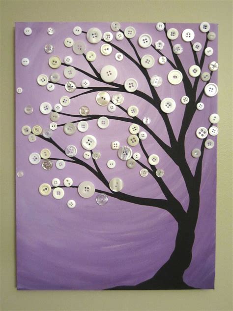17 Best Button Trees On Canvas Images On Pinterest