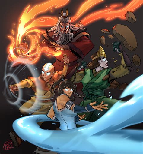 The Magnificent Four By Slumberus Avatar Aang Avatar Airbender