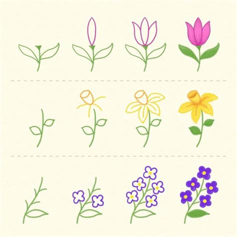 En esta ocasión vamos a ver como dibujar diferentes tipos de flores y todas ellas con el proceso desde cero y paso a paso para que nos resulte fácil y atractivo. Aprende a dibujar flores paso a paso | Рисунки цветов ...