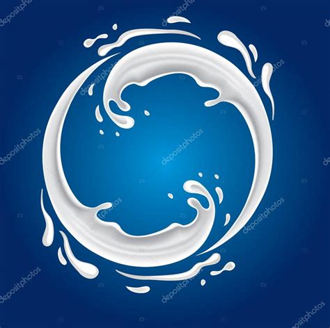 Milk Circle Splash On Blue Background Stock Vector By ©volod2943 59753535