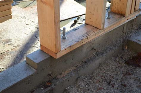 Wood Sill Plate Over Foam Gasket And Concrete Foundation Wall Shed