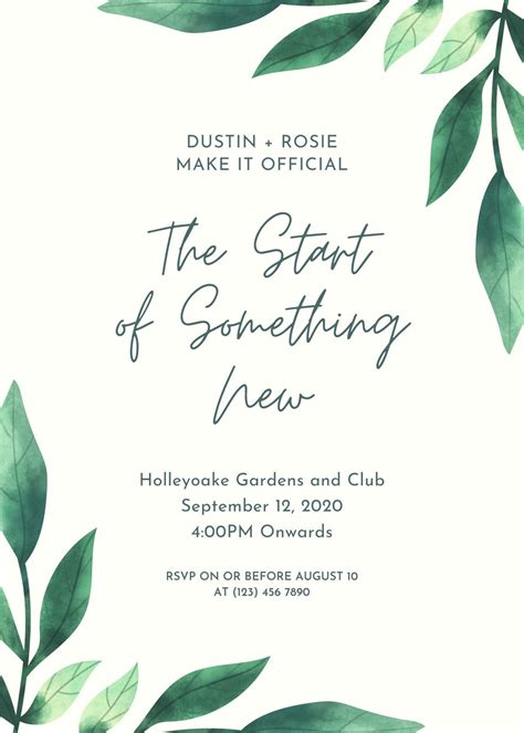 Invitations Invitations & Paper Editable Template Minimalist Wedding