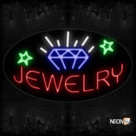 Jewelry In Red With Logo Neon Sign