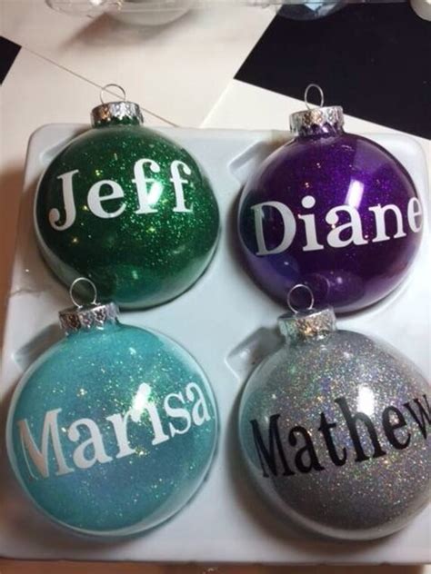 Personalized Glitter Ball Christmas Glass Ornaments Christmas