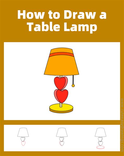 How To Draw A Table Lamp Step By Step Cute Easy Drawings
