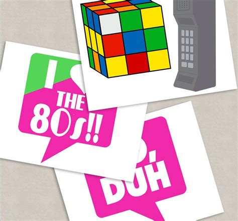 35 Eighties Printable Party Photo Booth Props 80s Photo Etsy