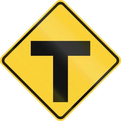 United States Mutcd Warning Road Sign T Intersection — Stock Photo