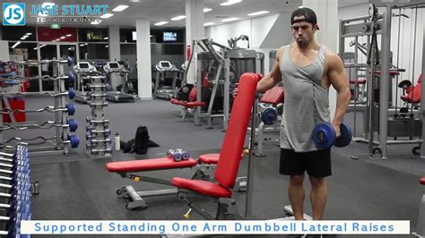 Supported Standing One Arm Dumbbell Lateral Raises Youtube