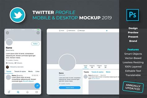 Twitter Profile Mockup Twitter Template Twitter Mockup Feingold