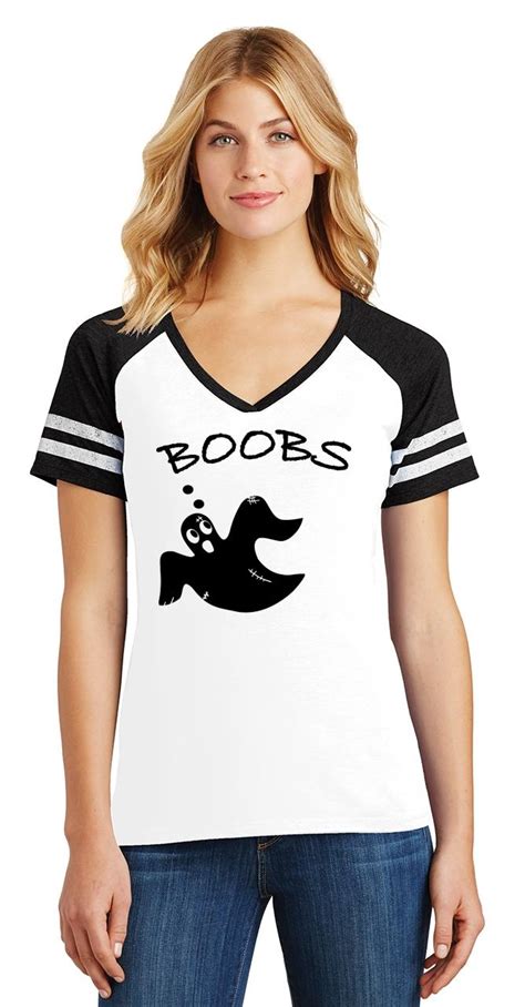 Ladies Boobs Ghost Game V Neck Tee Halloween Party Ebay