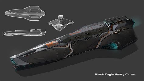 Heavy Cruiser Space Ship Concept Art Spaceship Design