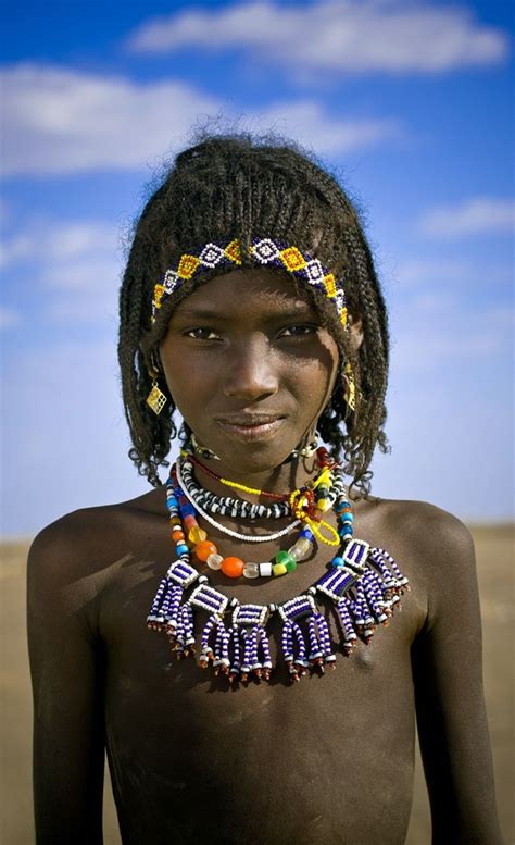 Afar Girl Danakil Afrika Schöne Jungs Gesicht