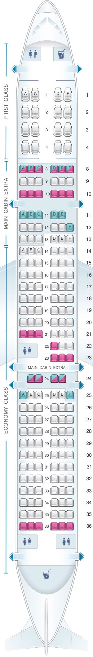 Seat Map American Airlines Airbus A321 181pax Seatmaestro