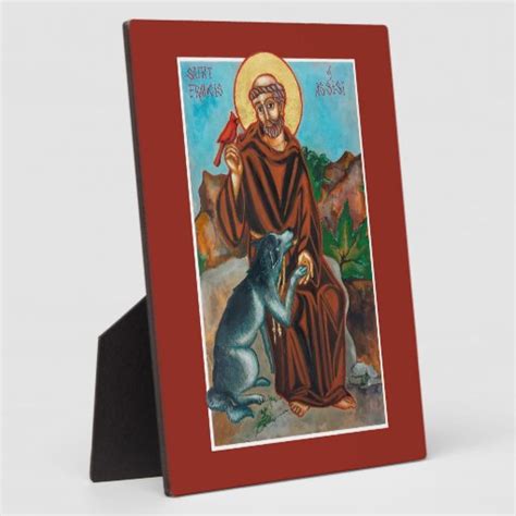 St Francis Of Assisi Patron Saint Of Animals Icon Plaque Zazzle