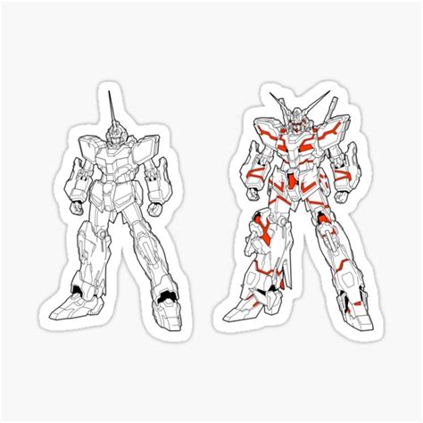 Unicorn Gundam Psychoframe Outline Black Sticker For Sale By