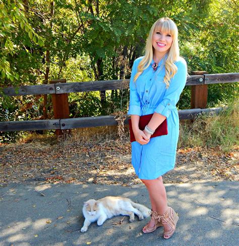how to style a chambray dress for fall lizzie in lace