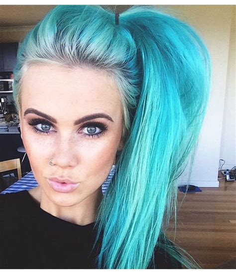 Pin By Sarah Fruzyna On Vibrant Manes Turquoise Hair Teal Hair Dyed