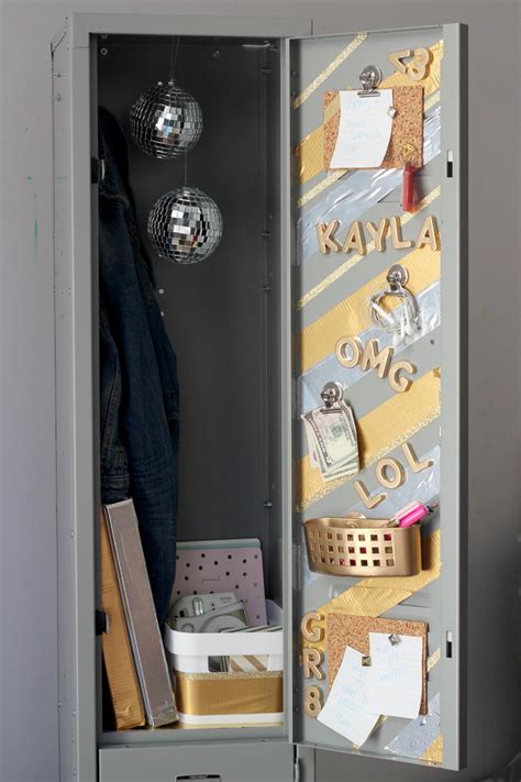 Possibly an idea for dorm room. 22 DIY Locker Decorating Ideas | HGTV