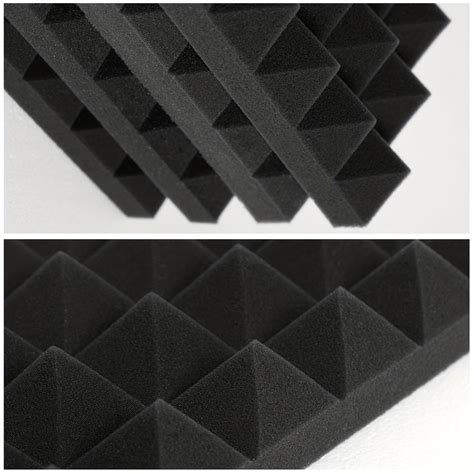 Acoustic Panels 12 Pack Set 12x12x1 Inches Pyramid Acoustic Foam