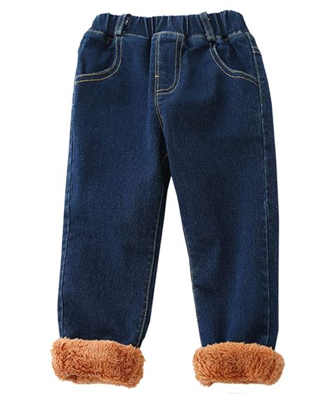 Buy Daimidy Kids Fleece Jeans Winter Warm Fleece Lined Denim Pants