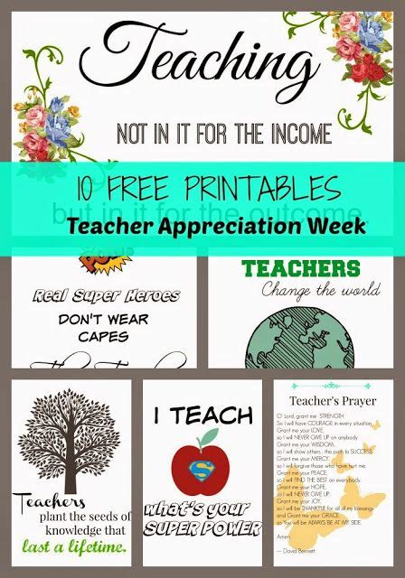 Related quotes volunteers children education helping thank you. 10 Free Printables for Teacher Appreciation Week | Teacher appreciation week, Teacher ...