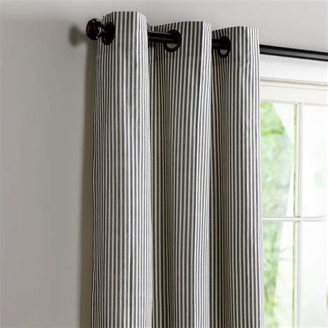 Thermalogic Insulated Ticking Stripe Grommet Top Curtain Pairs Plow