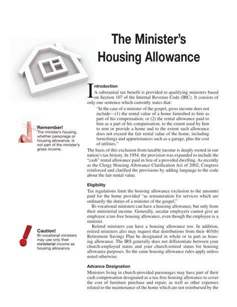 Clergy Housing Allowance Worksheet 2022
