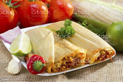 Mexican Tamales On Plate Stock Photo Download Image Now Beef