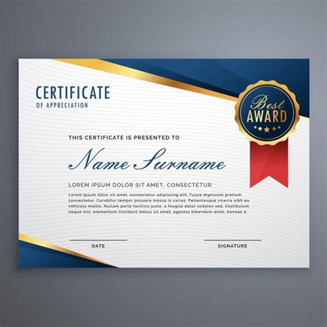 Elegante Diploma Con Sello Certificate Of Recognition Template