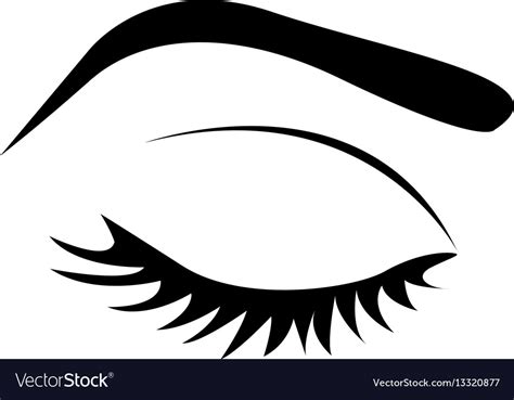 Color Silhouette With Female Eye Closed And Vector Image