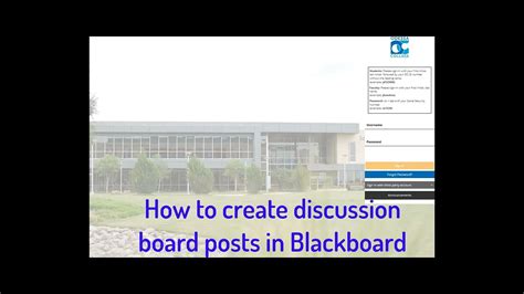 How To Create Discussion Board Posts In Blackboard Youtube