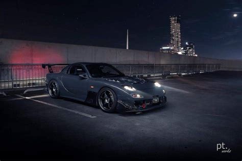 Find the best jdm wallpaper on wallpapertag. car, Mazda RX 7, Tuning, JDM, Parking, Skycrapers ...