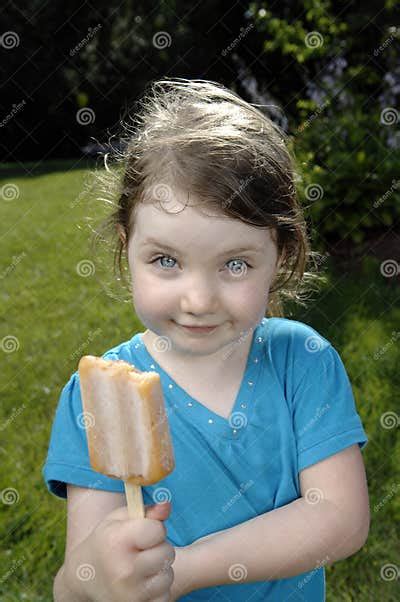 Girl Eating Popsicle Stock Photo Image Of Face Cheerful 15324376