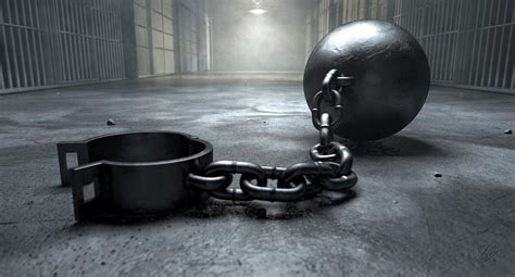 Ball And Chain In Prison Digital Art By Allan Swart