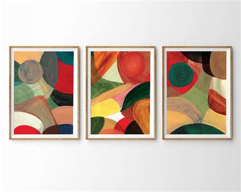 Modern Colorful Abstract Art Vibrant Color Blocking Art Prints Set Of