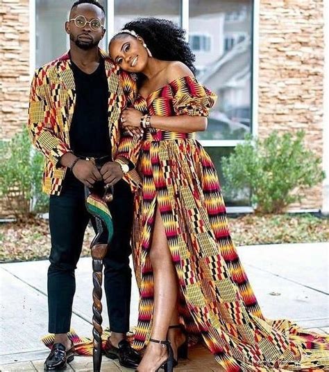 Kente Couple Outfit African Couples Clothingafrican Couples Etsy In