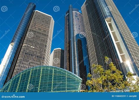 Towering Renaissance Building Detroit Stock Image - Image of downtown