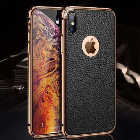 Luxury Design Case Just For Iphone X Xs Max Real Leather Phone Cover