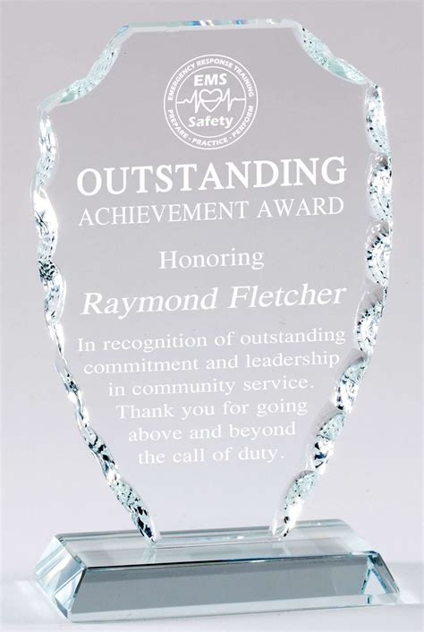 Faceted Glass Shield Award American Trophies And Awards